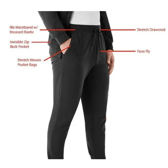 Members Mark Men's Regular Fit Everyday Active Jogger Pant Black Size XL - Picture 4 of 8